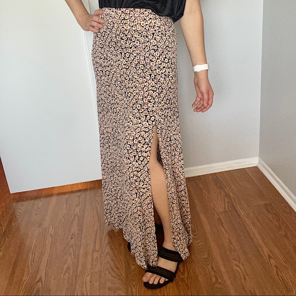 Slit Floral Maxi Skirt by Flynn Skye